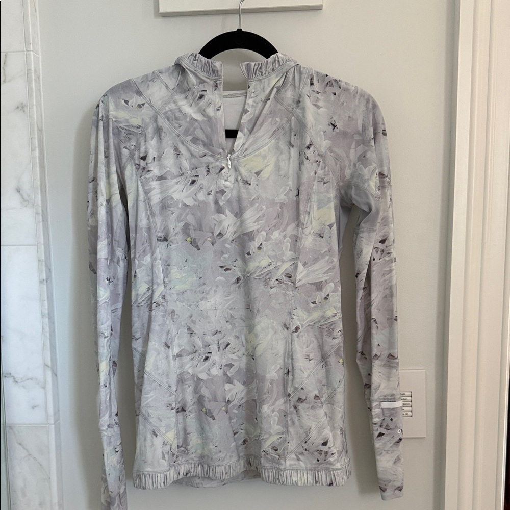 lululemon athletica Light Gray Patterned Hoodie
